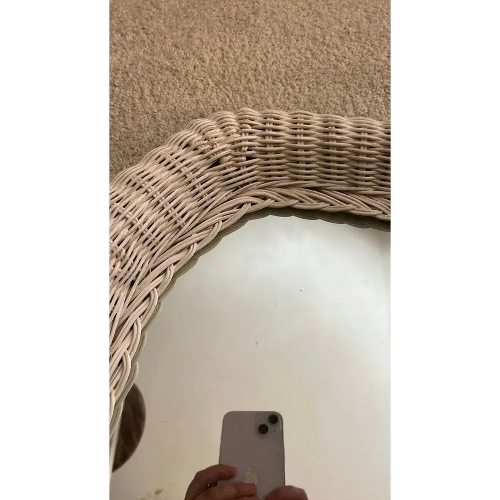 Wicker Octagon Mirror